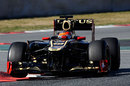 Romain Grosjean on track in the Lotus E20