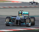 Nico Rosberg heads for the final corner