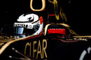 Kimi Raikkonen leaves the Lotus garage