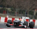 Sergio Perez on a medium tyre run