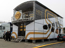 The HRT motorhome in the paddock