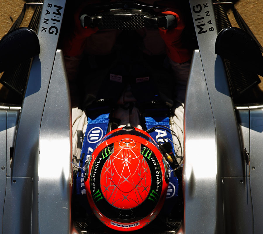 Michael Schumacher in the Mercedes cockpit