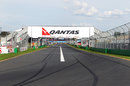 The view back up the pit straight from turn one at Albert Park