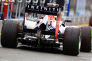The rear detail on Mark Webber's RB8