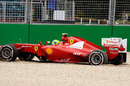 Felipe Massa beaches his Ferrari in the gravel at turn nine