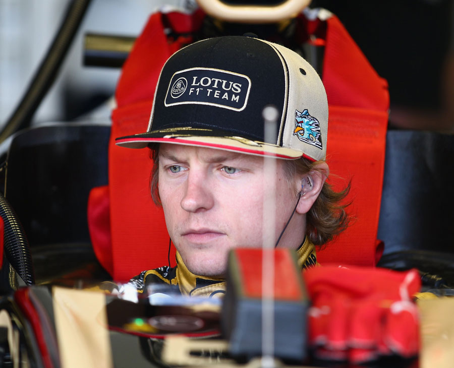 Kimi Raikkonen in the cockpit of his Lotus