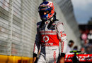 Jenson Button returns to the pits after taking second on the grid