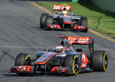 Jenson Button leads Lewis Hamilton early in the early stages