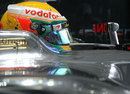 Lewis Hamilton in his McLaren cockpit