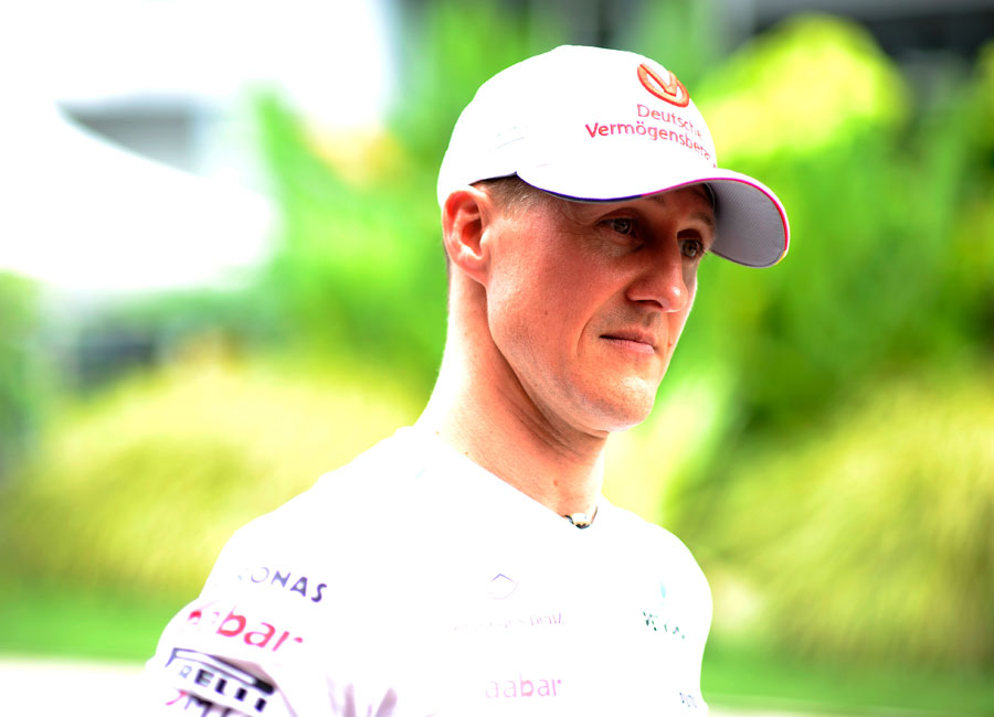 Michael Schumacher in the paddock on Thursday