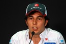 Sergio Perez in the press conference