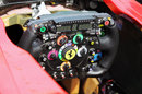 Detail on the Ferrari steering wheel