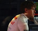 Sebastian Vettel keeps cool in the back of the Red Bull garage