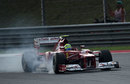 Felipe Massa locks up on hard tyres