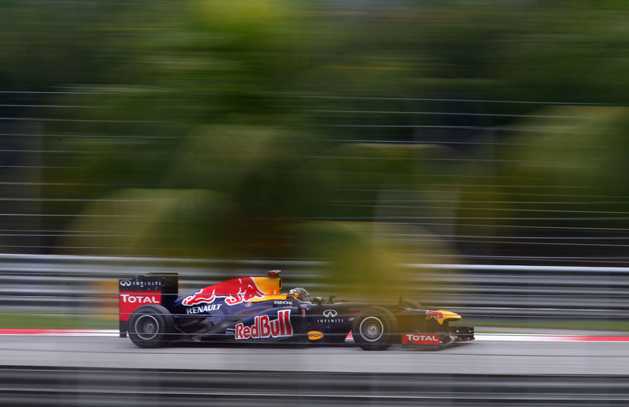 Sebastian Vettel at speed during FP3