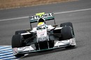 Nico Rosberg continues to test the Mercedes