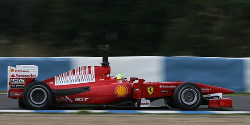 Felipe Massa takes over work on the Ferrari