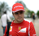 A pensive Felipe Massa arrives for qualifying