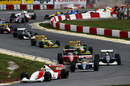 Ayrton Senna leads the Brazilian Grand Prix on the way to McLaren's 100th F1 victory