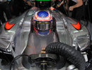 Jenson Button keeps cool in the cockpit of his McLaren