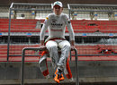 Nico Hulkenberg waits during a promotional event at the Buddh International Circuit