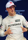 Michael Schumacher celebrates his second place on the grid