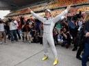 Nico Rosberg celebrates his first F1 victory 