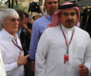 Bernie Ecclestone and Crown Prince Shaikh Salman bin Isa Hamad Al Khalifa in the paddock