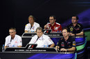 Team principals face the press in the FIA press conference on Friday