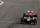 Fernando Alonso follows Kimi Raikkonen into turn one