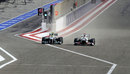 Nico Rosberg takes to the dust to find a way past Kamui Kobayashi