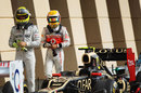 Nico Rosberg and Lewis Hamilton in parc ferme after the race
