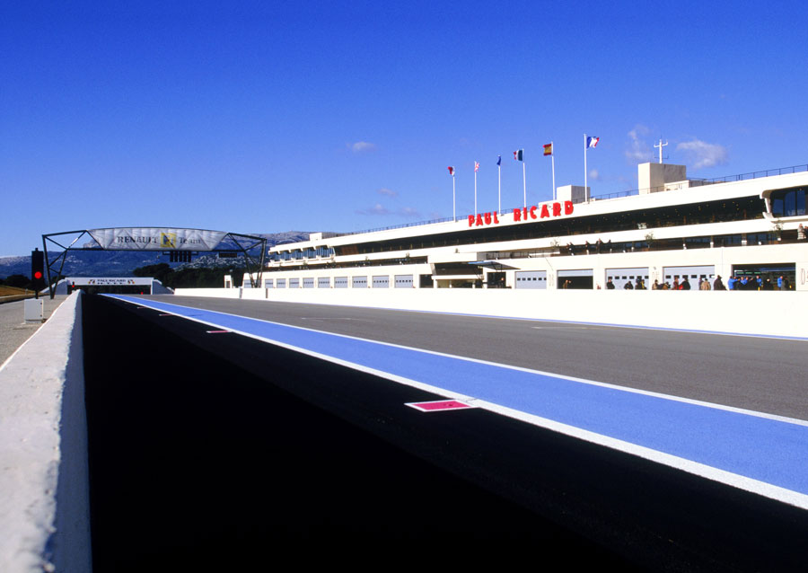 A general view of Paul Ricard's pit straight