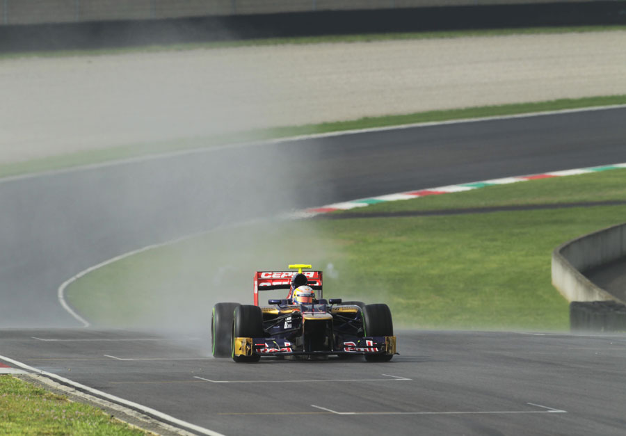 Jean-Eric Vergne on track in the Toro Rosso
