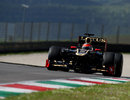 Romain Grosjean on his way to a quick time in the morning session