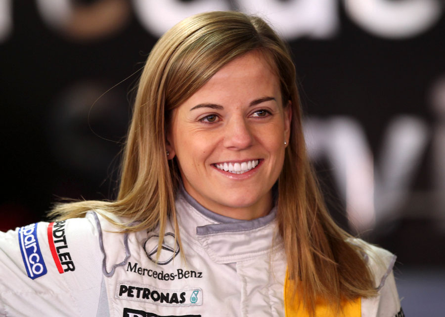 Williams development driver Susie Wolff in the DTM pits