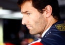 Mark Webber in the Red Bull garage ahead of the race
