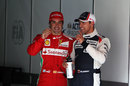 Fernando Alonso and Pastor Maldonado after qualifying