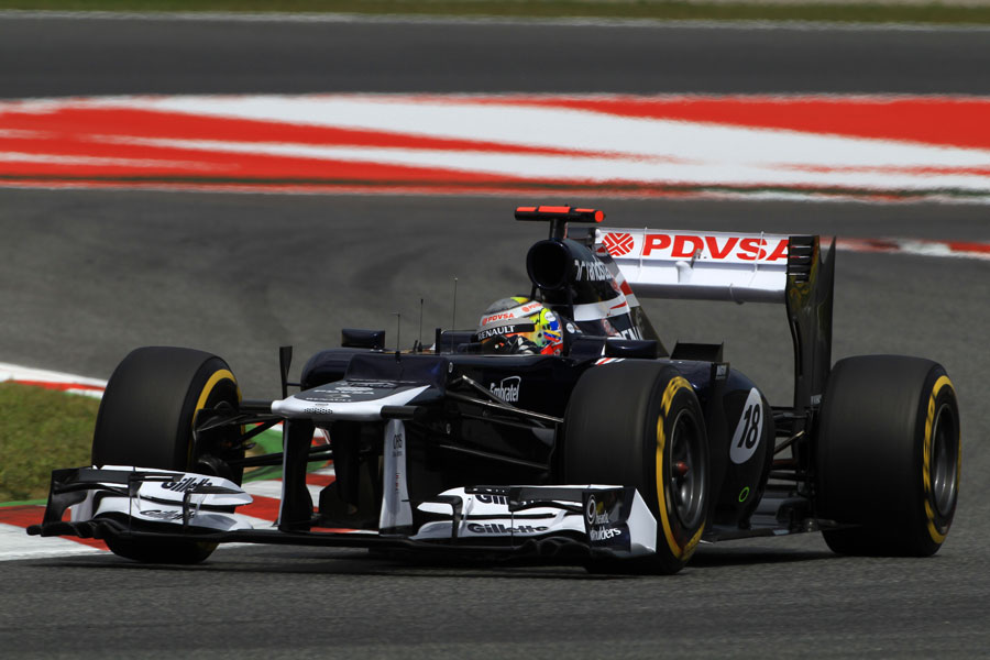 Pastor Maldonado on a flying lap during qualifying