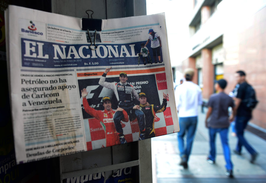 Pastor Maldonado's win in Barcelona dominates the front pages in the Venezuelan newspapers