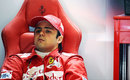 Felipe Massa takes a breather in the Ferrari garage