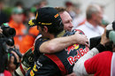 Christian Horner embraces race winner Mark Webber