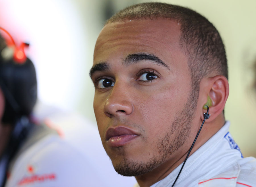Lewis Hamilton in the McLaren pits