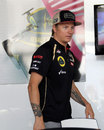 Kimi Raikkonen in the Lotus motorhome on Thursday
