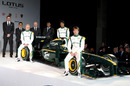 The Lotus team with its new car