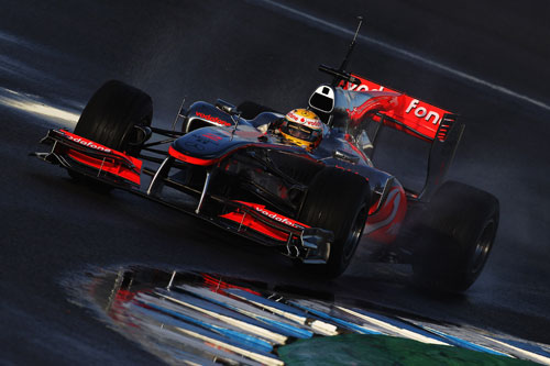 Lewis Hamilton flings his McLaren around Jerez