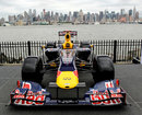 A Red Bull in front of the Manhattan skyline