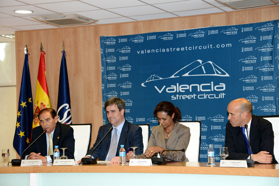 Officials at the European Grand Prix presentation in Valencia