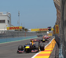Sebastian Vettel leads in Valencia