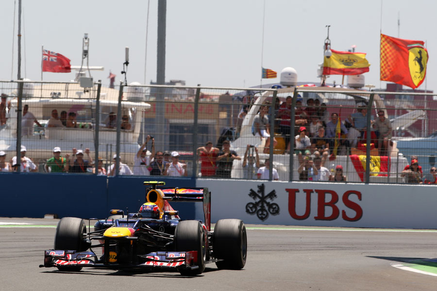 Mark Webber rounds turn four